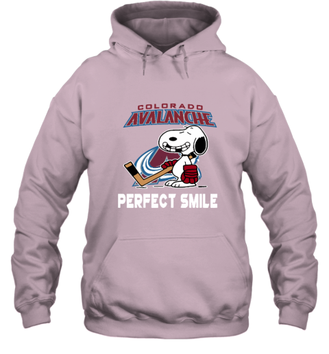 7mnn colorado avalanche snoopy perfect smile the peanuts hoodie 23 front light pink
