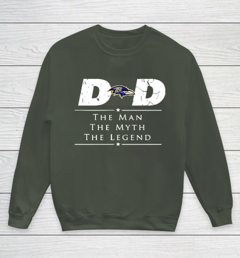 Baltimore Ravens NFL Football Dad The Man The Myth The Legend Youth Sweatshirt 8