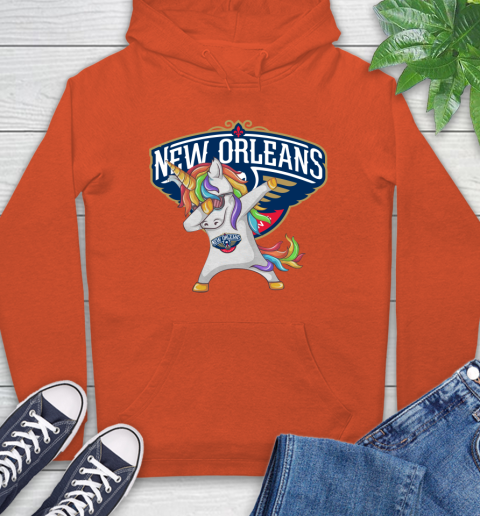 New Orleans Pelicans NBA Basketball Funny Unicorn Dabbing Sports Hoodie 5