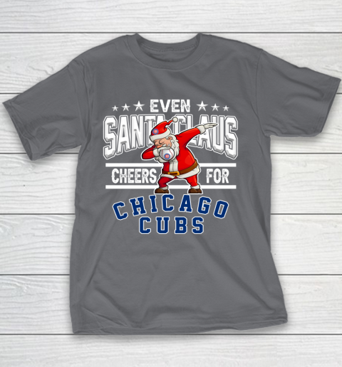 Chicago Cubs Even Santa Claus Cheers For Christmas MLB Youth T-Shirt 5