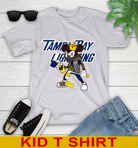 Tampa Bay Lightning NHL Hockey Mickey Peace Sign Sports Youth T-Shirt 5