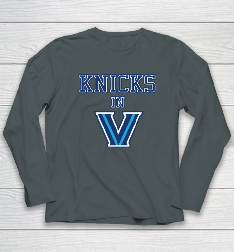 New York Knicks In V Villanova Wildcats Long Sleeve T-Shirt 3
