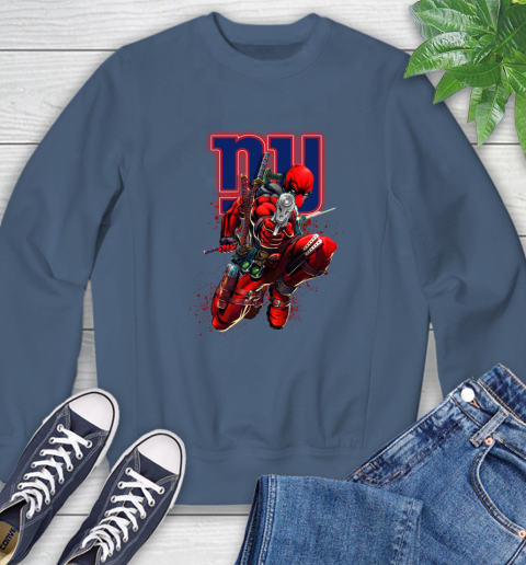 NFL Deadpool Marvel Comics Sports Football New York Giants Sweatshirt 7