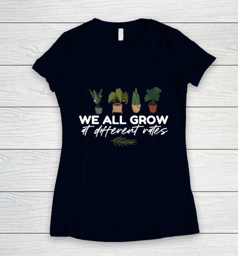 We All Grow At Different Rates, Special Education Teacher Autism Awareness Women's V-Neck T-Shirt 2