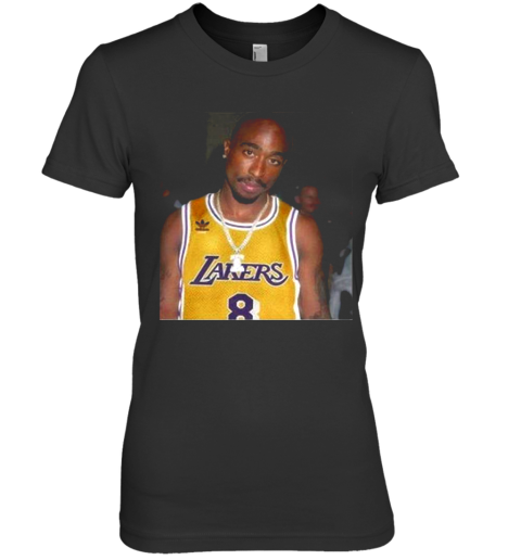 08 Rapper Tupac Shakur Los Angeles Lakers Premium Women's T-Shirt