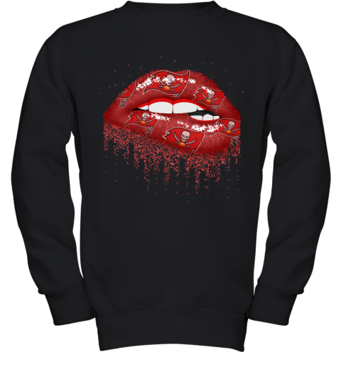 Biting Glossy Lips Sexy Tampa Bay Buccaneers NFL Football Youth Sweatshirt
