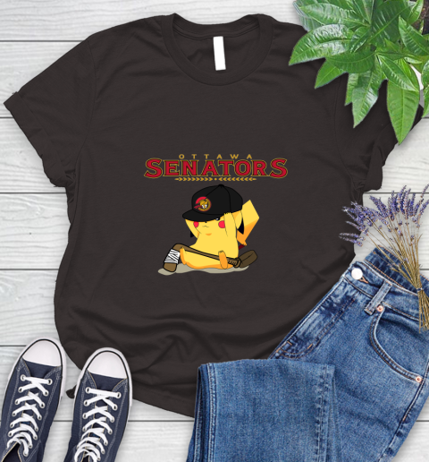 NHL Pikachu Hockey Sports Ottawa Senators Women's T-Shirt 8