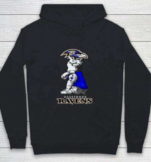 NFL Football My Cat Loves Baltimore Ravens Youth Hoodie