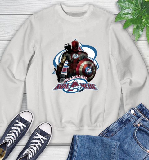 NHL Captain America Thor Spider Man Hawkeye Avengers Endgame Hockey Colorado Avalanche Sweatshirt