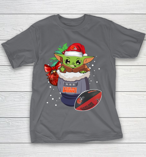 Cleveland Browns Christmas Baby Yoda Star Wars Funny Happy NFL Youth T-Shirt 7