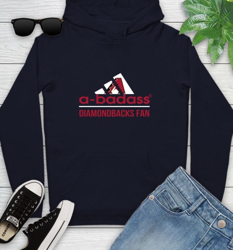 MLB A Badass Arizona Diamondbacks Fan Adidas Baseball Sports Youth Hoodie 3