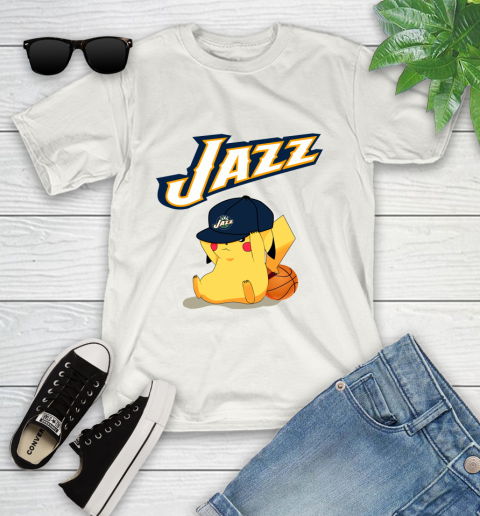 NBA Pikachu Basketball Sports Utah Jazz Youth T-Shirt