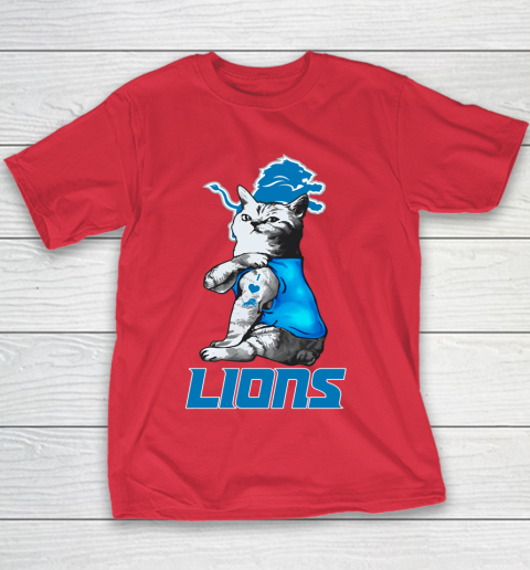 NFL Football My Cat Loves Detroit Lions Youth T-Shirt 7