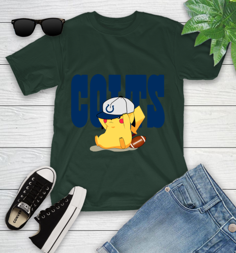NFL Pikachu Football Sports Indianapolis Colts Youth T-Shirt 5