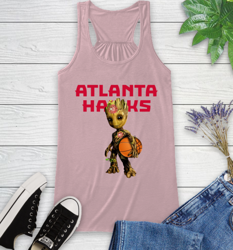 Atlanta Hawks NBA Basketball Groot Marvel Guardians Of The Galaxy Racerback Tank 11