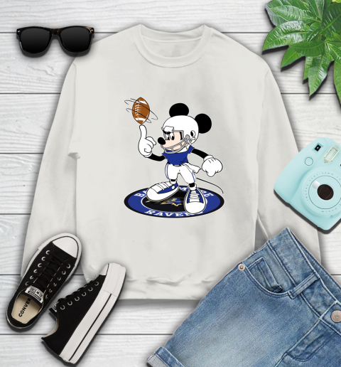 NFL Football Baltimore Ravens Cheerful Mickey Disney Shirt Sweatshirt 12