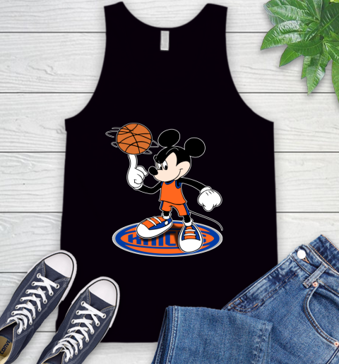 NBA Basketball New York Knicks Cheerful Mickey Disney Shirt Tank Top