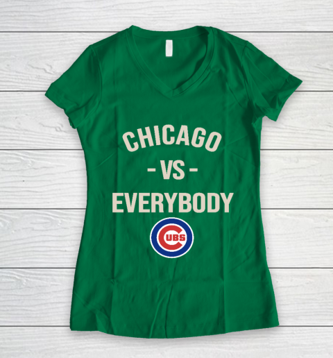 Chicago Cubs Vs Everybody Women's V-Neck T-Shirt 3