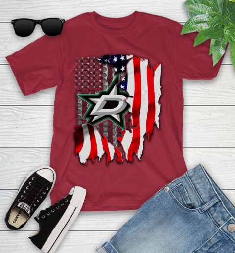 Dallas Stars NHL Hockey American Flag Youth T-Shirt 14