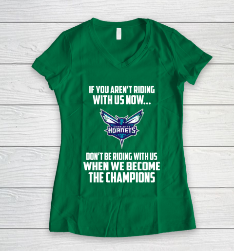NBA Charlotte Hornets Basketball We Become The Champions Women's V-Neck T-Shirt 3