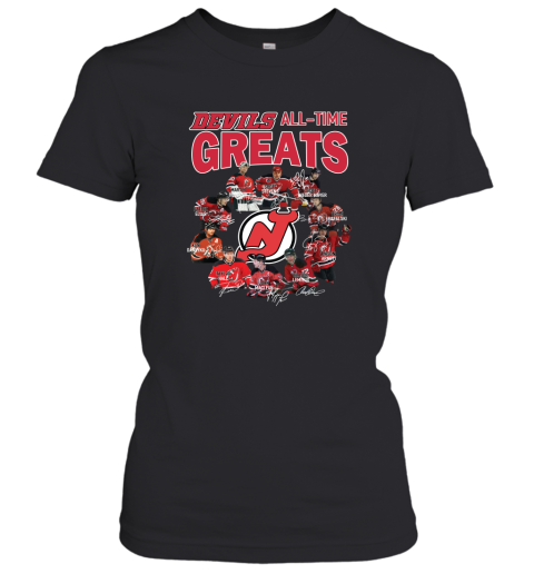 New jersey devils time greats signatures shirt 01 Women T-Shirt