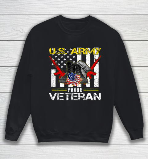 Veteran Shirt U S Army Proud Veteran With American Flag Gifts Veteran Day Sweatshirt