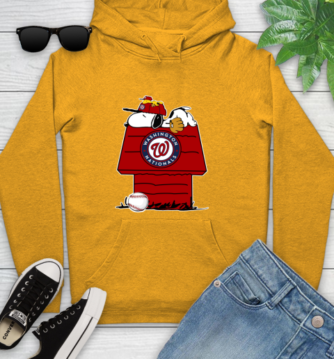 MLB Washington Nationals Snoopy Woodstock The Peanuts Movie Baseball T Shirt_000 Youth Hoodie 3