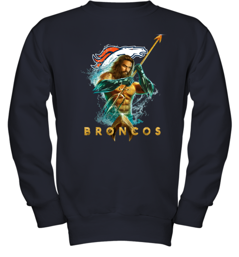 NFL Denver Broncos Aquaman DC Football Sports 0DXWAPAknKw youth sweatshirt 47 95 151514 front navy
