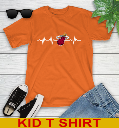 Miami Heat NBA Basketball Heart Beat Shirt Youth T-Shirt 8