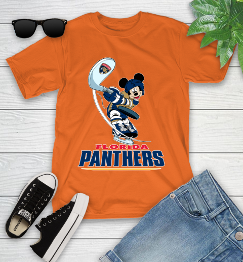 NHL Hockey Florida Panthers Cheerful Mickey Mouse Shirt Youth T-Shirt - Image 8