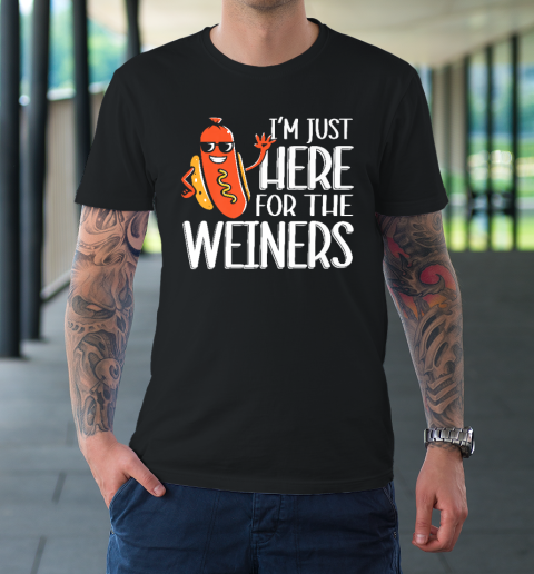Funny Hot Dog I'm Just Here For The Wieners Sausage T-Shirt