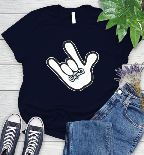 San Antonio Spurs NBA Basketball Mickey Rock Hand Disney Women's T-Shirt 3