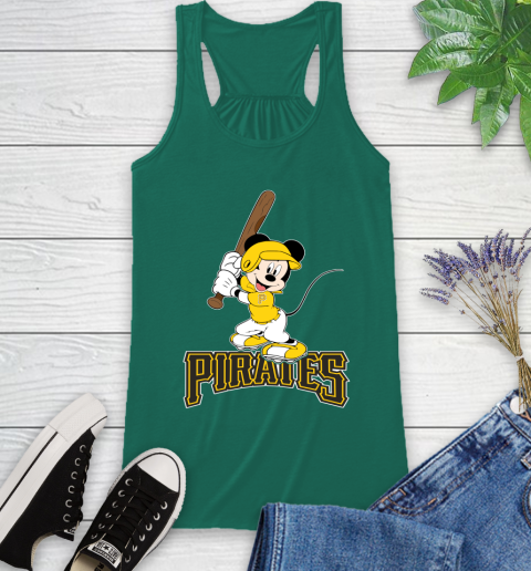 MLB Baseball Pittsburgh Pirates Cheerful Mickey Mouse Shirt Racerback Tank 7