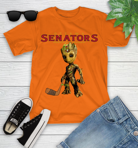 Ottawa Senators NHL Hockey Groot Marvel Guardians Of The Galaxy Youth T-Shirt 7