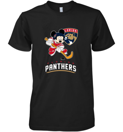 NHL Hockey Mickey Mouse Team Florida Panthers Premium Men's T-Shirt