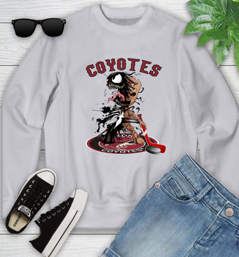 NHL Arizona Coyotes Hockey Venom Groot Guardians Of The Galaxy Youth Sweatshirt 4