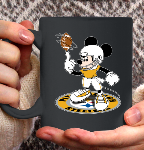 NFL Football Pittsburgh Steelers Cheerful Mickey Disney Shirt Ceramic Mug 15oz