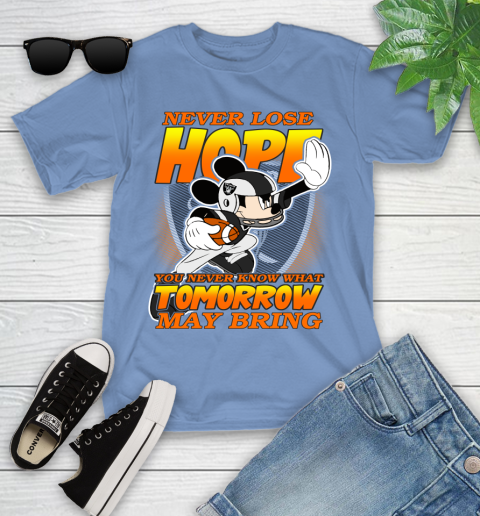 Oakland Raiders NFL Football Mickey Disney Never Lose Hope Youth T-Shirt 15