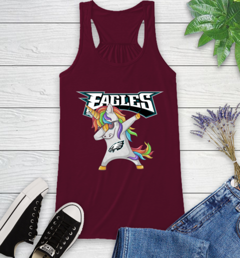 Philadelphia Eagles NFL Football Funny Unicorn Dabbing Sports Racerback Tank 3