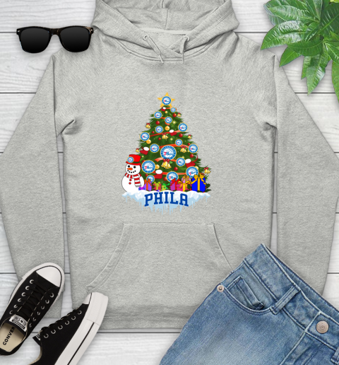 Philadelphia 76ers Merry Christmas NBA Basketball Sports Youth Hoodie