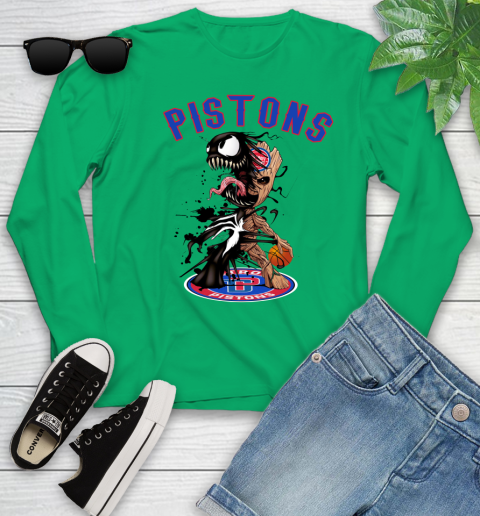 NBA Detroit Pistons Basketball Venom Groot Guardians Of The Galaxy Youth Long Sleeve 6
