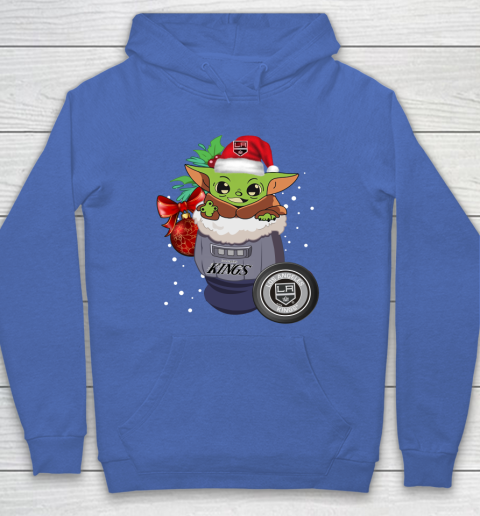 Los Angeles Kings Christmas Baby Yoda Star Wars Funny Happy NHL Hoodie 9