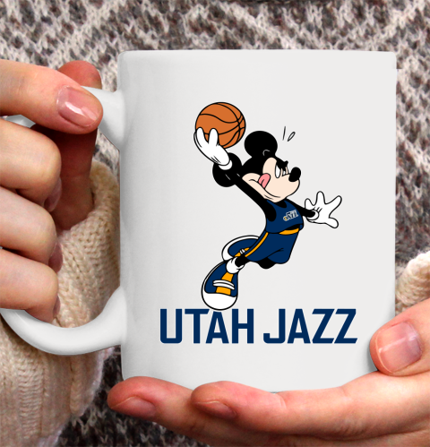 NBA Basketball Utah Jazz Cheerful Mickey Mouse Shirt Ceramic Mug 15oz 2