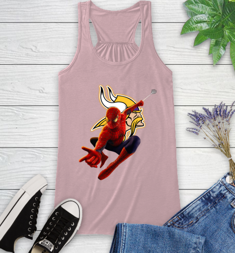 NFL Spider Man Avengers Endgame Football Minnesota Vikings Racerback Tank 11