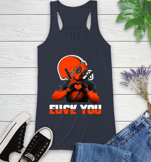 NHL Cleveland Browns Deadpool Love You Fuck You Football Sports Racerback Tank 10