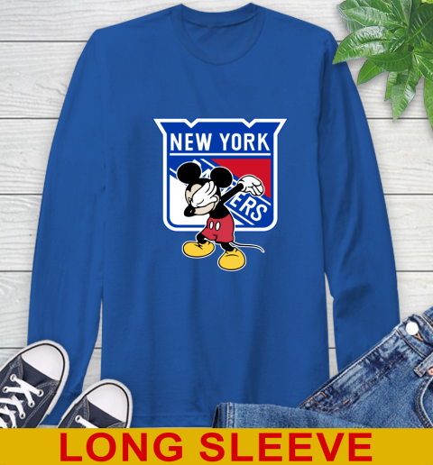 New York Rangers NHL Hockey Dabbing Mickey Disney Sports Long Sleeve T-Shirt 9
