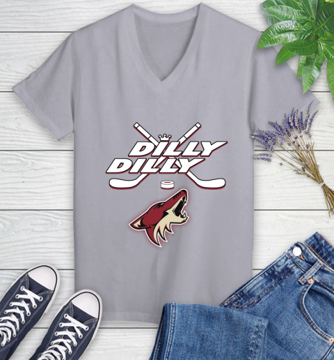 NHL Arizona Coyotes Dilly Dilly Hockey Sports Women's V-Neck T-Shirt 4