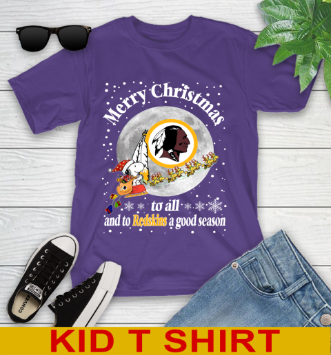 Washington Redskins Merry Christmas To All And To Redskins A Good Season NFL Football Sports Youth T-Shirt 3