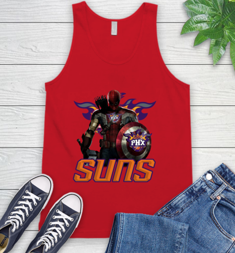 Phoenix Suns NBA Basketball Captain America Thor Spider Man Hawkeye Avengers Tank Top 6