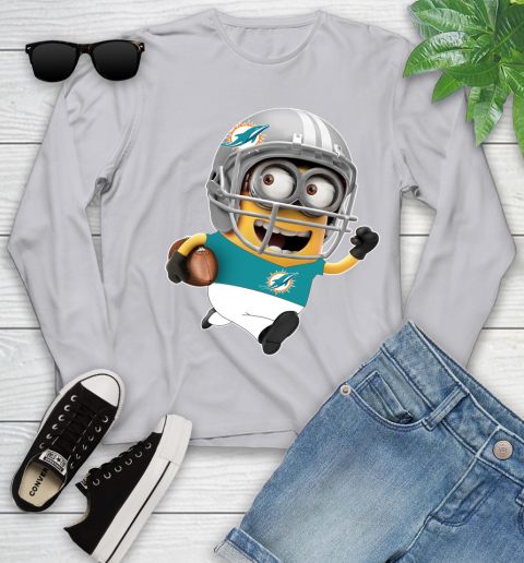NFL Miami Dolphins Minions Disney Football Sports Youth Long Sleeve 5